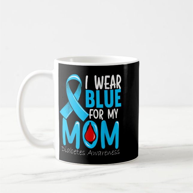Mug Je porte du bleu pour ma mère - Sensibilisation au (Gauche)