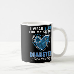 Mug Je Porte Du Bleu Pour Ma Soeur, Adjudant Le Diabèt