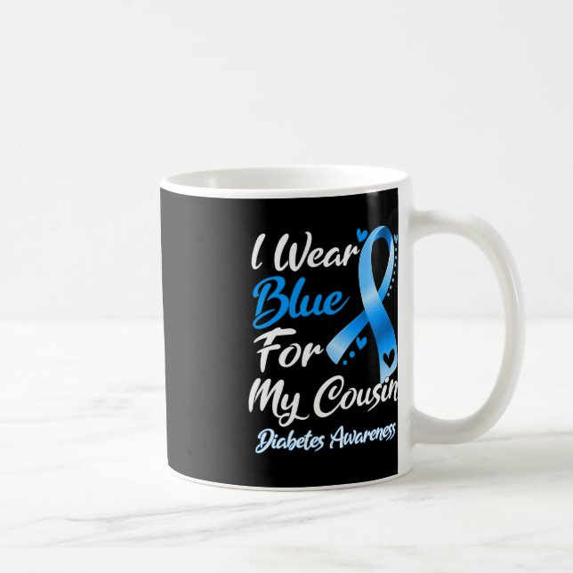 Mug Je Porte Du Bleu Pour Mon Cousin Diabète Sensibili (Droite)