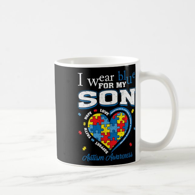Mug Je porte du bleu pour mon fils Sensibilisation à l (Droite)