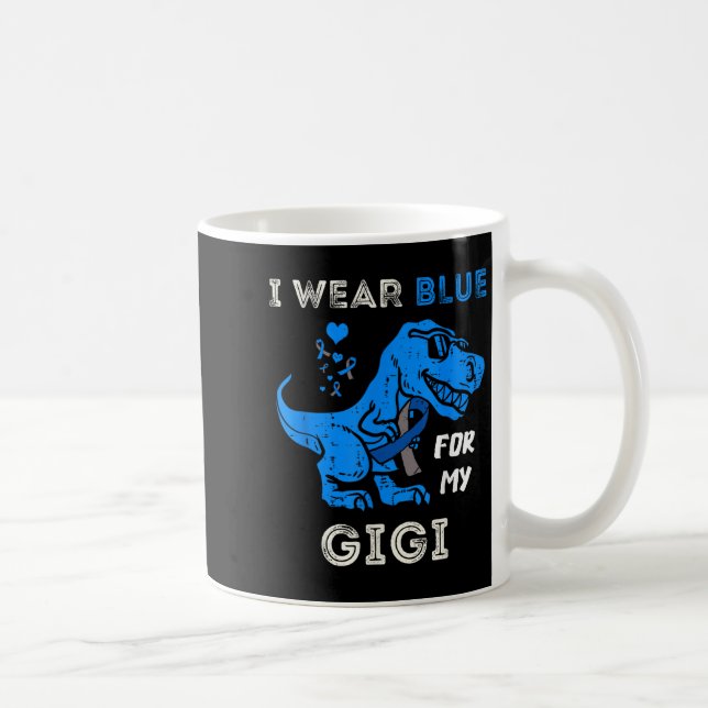 Mug Je Porte Du Bleu Pour Mon Gigi T Rex Dino Diabetes (Droite)