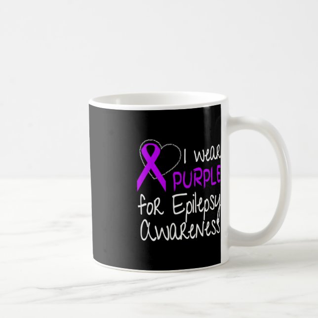 Mug Je Porte Du Ruban Violet Pour Sensibiliser À L'Épi (Droite)