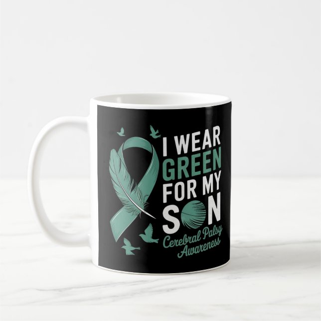 Mug Je porte du vert pour mon fils conscience paralyti (Gauche)