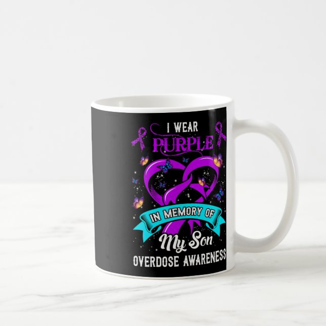 Mug Je Porte Du Violet En Mémoire De Mon Fils Surdose  (Droite)