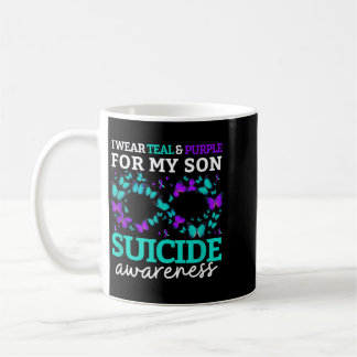Mug Je porte du violet et du sarcelle pour la préventi