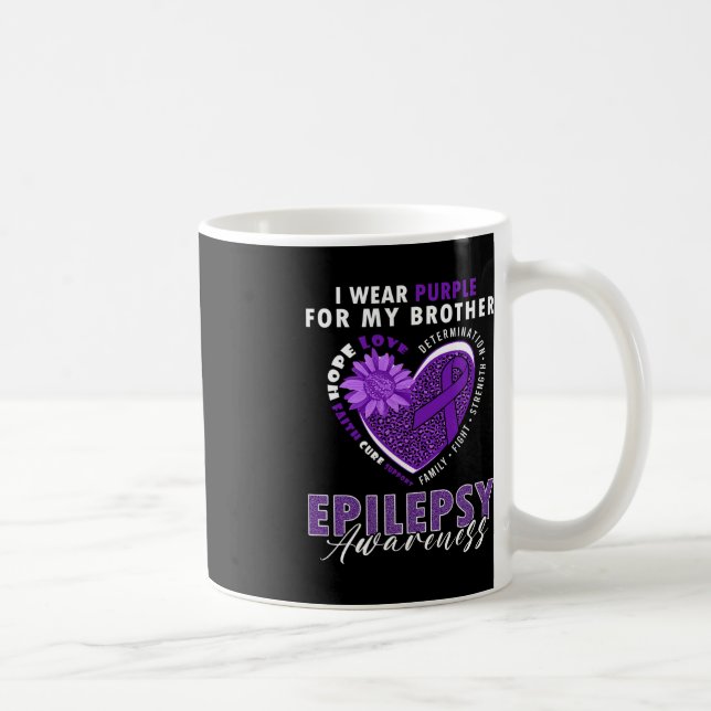 Mug Je Porte Du Violet Pour Mon Frère Sensibilisation  (Droite)