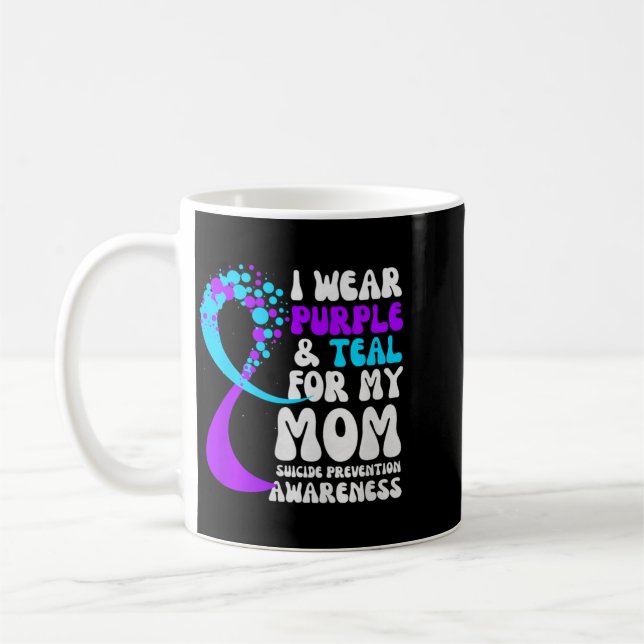 Mug Je porte du violet sarcelle pour la sensibilisatio (Gauche)