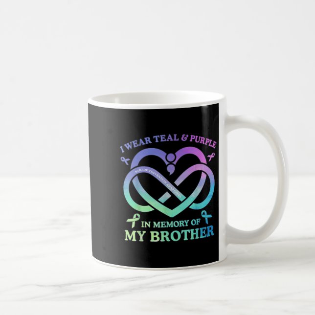 Mug Je Porte La Mémoire Violette Et Turquoise De Mon S (Droite)