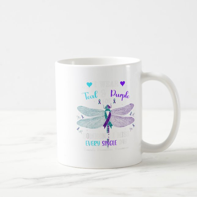 Mug Je Porte le &amp Turquoise; Purple Suicide Prevent (Droite)