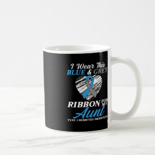 Mug Je porte le bleu et le gris pour ma tante Diabète