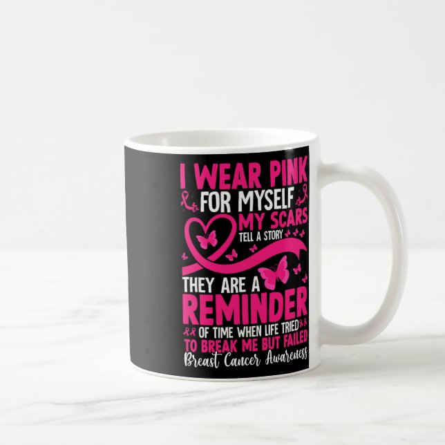 Mug Je Porte Le Rose Pour Moi Mes cicatrices Racontent (Droite)