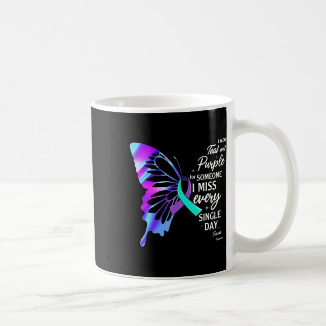 Mug Je Porte Le Violet Turquoise Pour La Prévention Mé (Droite)