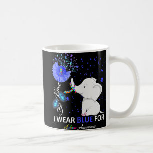 Mug Je porte Sensibilisation sur l'autisme bleue Eleph