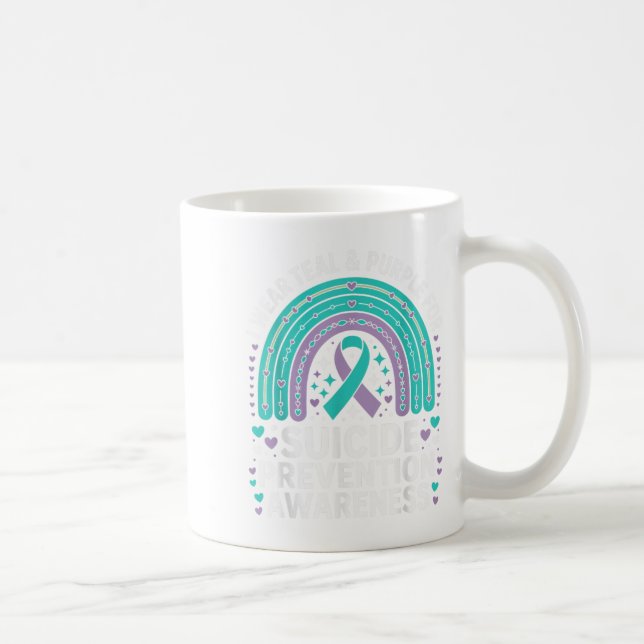 Mug Je Porte Turquoise &amp; Purple Pour La Prévention (Droite)