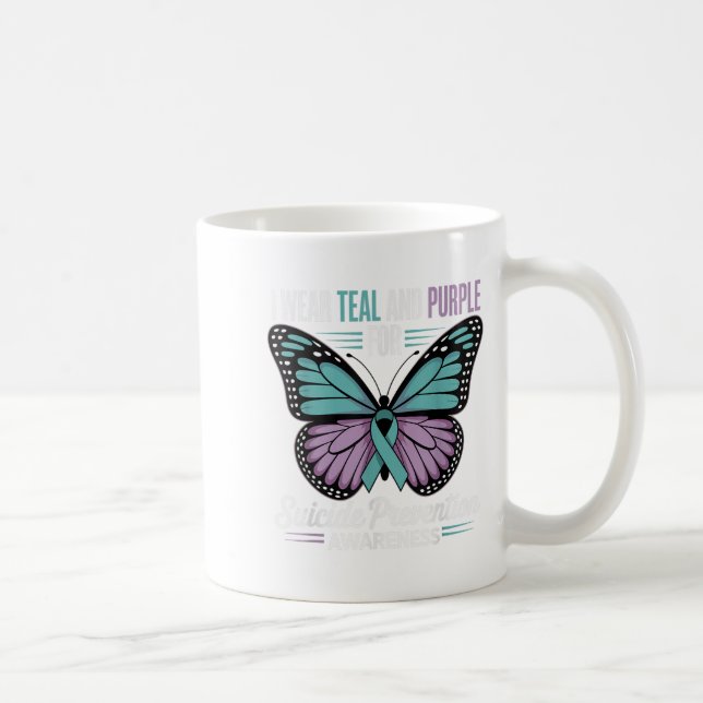 Mug Je Porte Turquoise &amp; Purple Pour La Prévention (Droite)