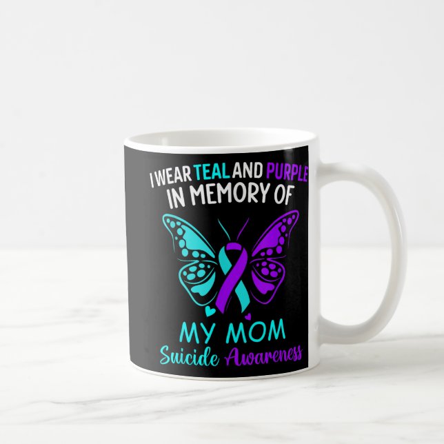 Mug Je Porte Turquoise &amp ; Violet En Mémoire De Ma  (Droite)