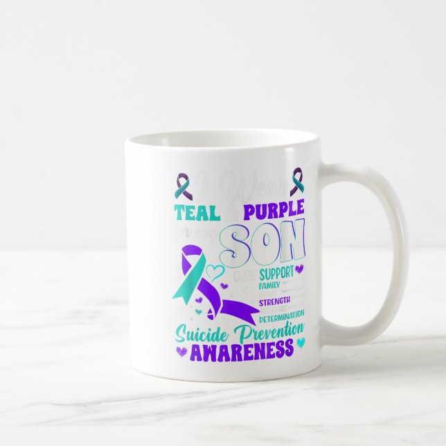 Mug Je Porte Turquoise &amp; Violet Pour Mon Fils Suic (Droite)