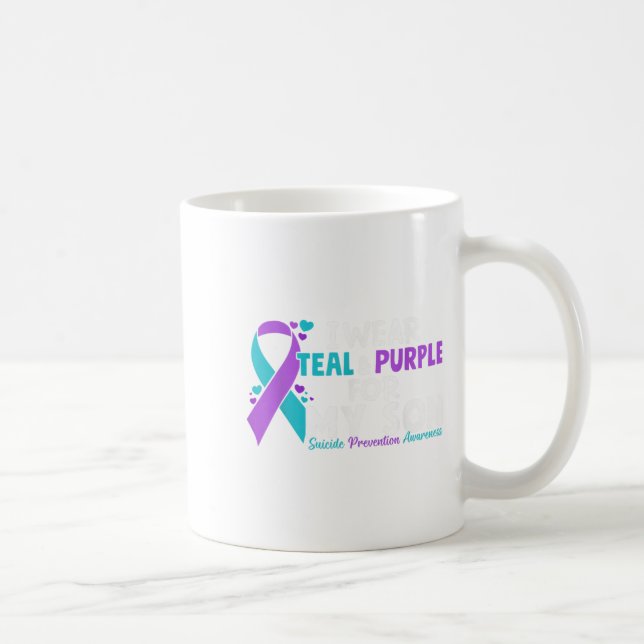 Mug Je Porte Turquoise &amp; Violet Pour Mon Fils Suic (Droite)