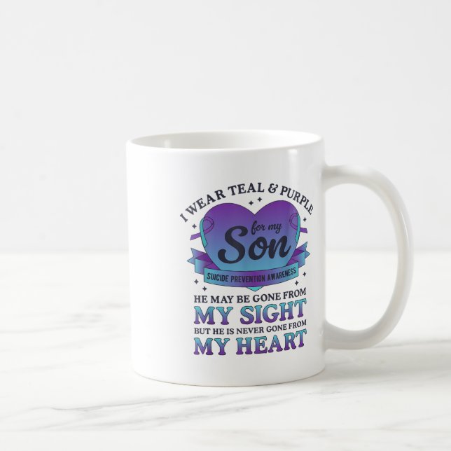 Mug Je Porte Turquoise &amp; Violet Pour Mon Fils Suic (Droite)