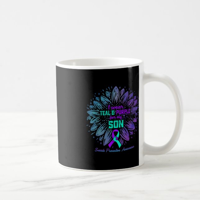 Mug Je porte Turquoise et pourpre pour mon fils Suicid (Droite)