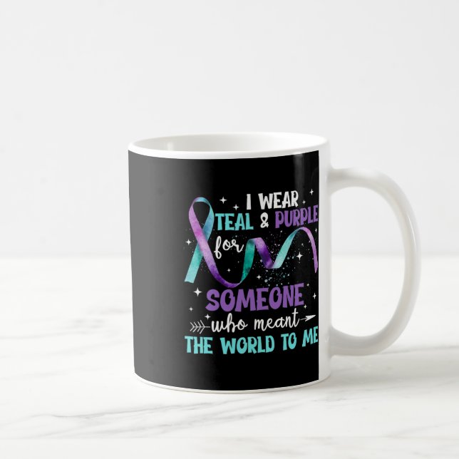 Mug Je Porte Turquoise Et Violet Pour Quelqu'Un Que J' (Droite)