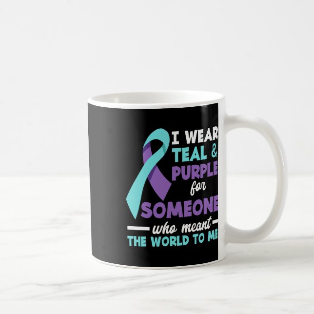 Mug Je Porte Turquoise Et Violet Pour Quelqu'Un Que J' (Droite)