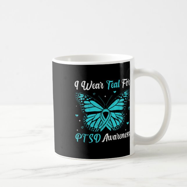 Mug Je Porte Turquoise Pour Le Ruban Papillon De Sensi (Droite)