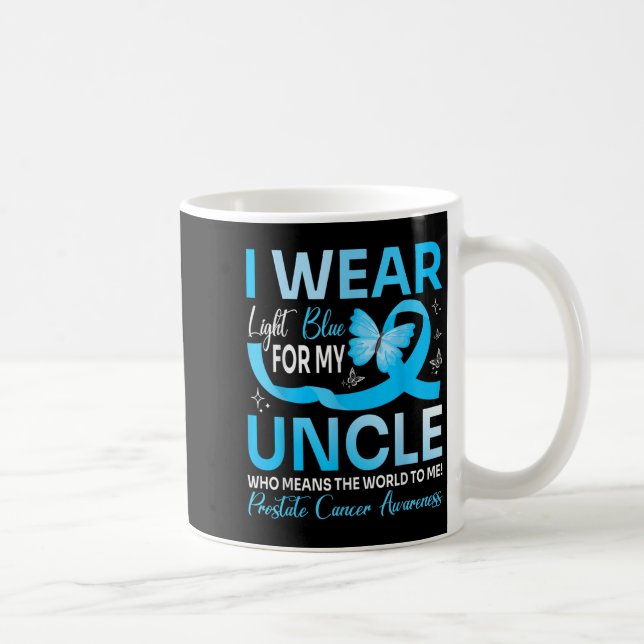 Mug Je Porte Un Bleu Léger Pour Mon Monde Oncle Pour M (Droite)