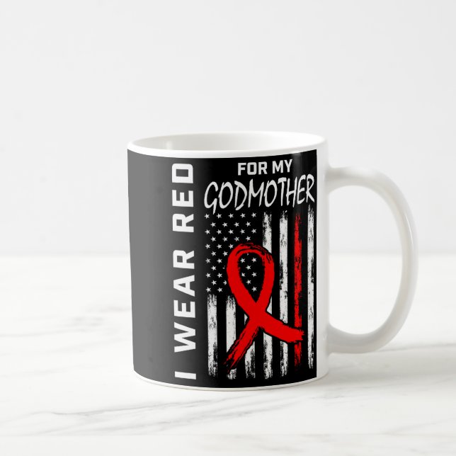 Mug Je porte un ruban rouge pour la sensibilisation à  (Droite)