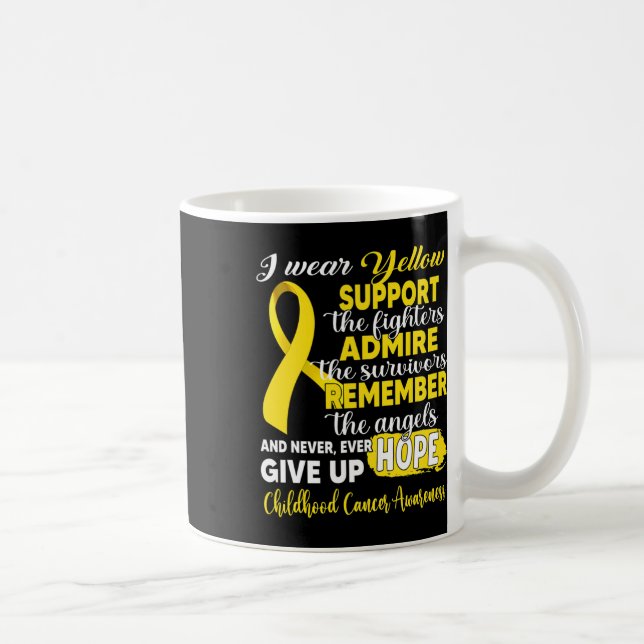 Mug Je porte un soutien Jaune Combattez le cancer de l (Droite)