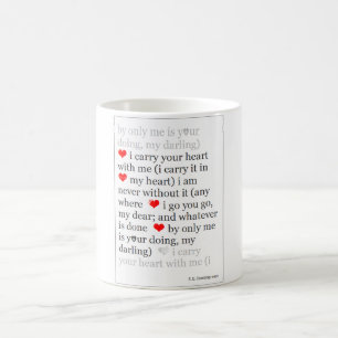 Mug Je porte votre coeur avec moi, citation romantique