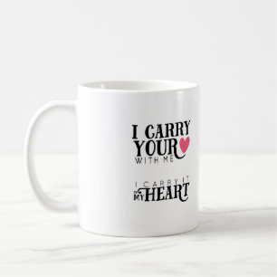 Mug je porte votre coeur avec moi coeur rose de