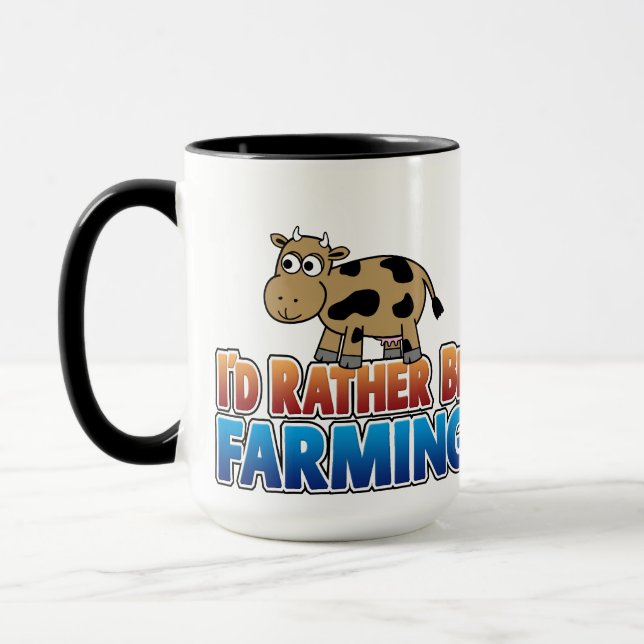 Mug Je préfère cultiver - Vache Laitière Brown (Gauche)