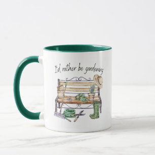 Mug Je préfère jardiner l'aquarelle jardin