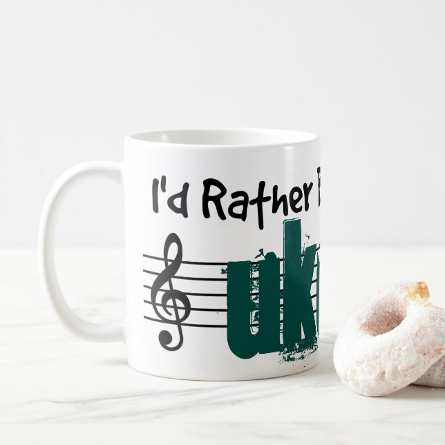 Mug Je préfère jouer à mon Ukulele (Avec donut)