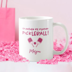 Mug Je préfère jouer au Pickleball Nom personnalisé Ro