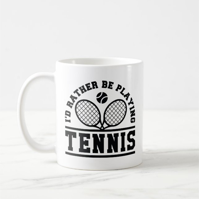 Mug Je préfère jouer au tennis (Gauche)