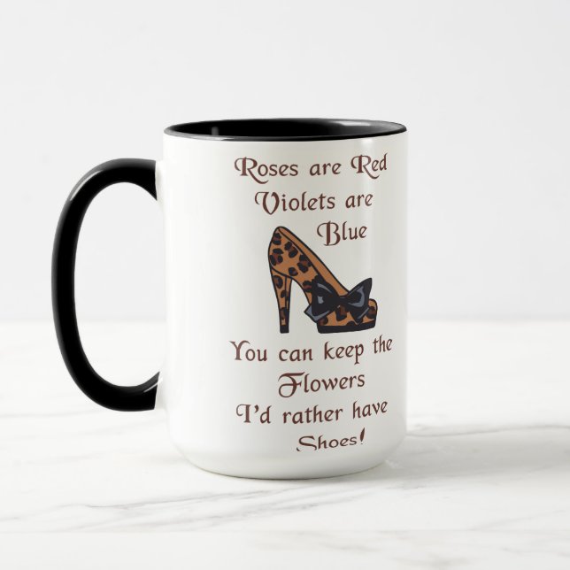 Mug Je préférerais avoir des chaussures (Gauche)