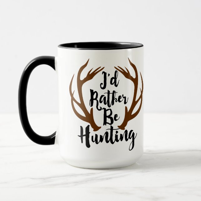 Mug Je Préférerais Chasser Les Antlers De Rack De Cerf (Gauche)