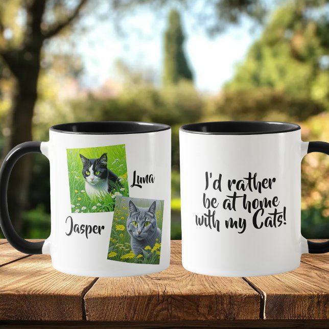 Mug Je préférerais être à la maison avec mes chats (Créateur téléchargé)