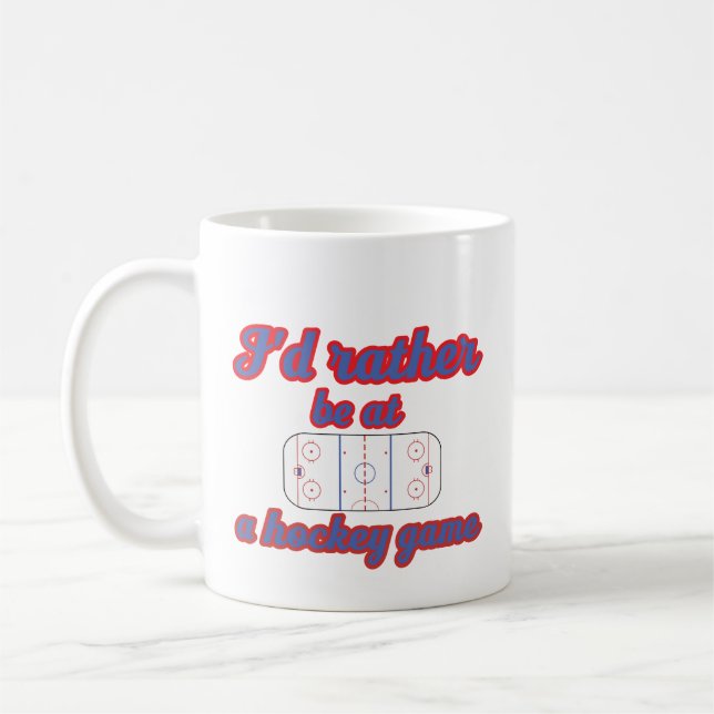 Mug Je préférerais être à un jeu de hockey (Gauche)