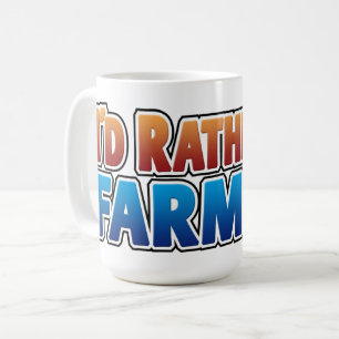 Mug Je préférerais être agriculteur ! grandes lettres