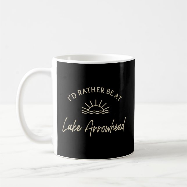 Mug Je Préférerais Être Au Lac Arrowhead Bateau Pêche  (Gauche)