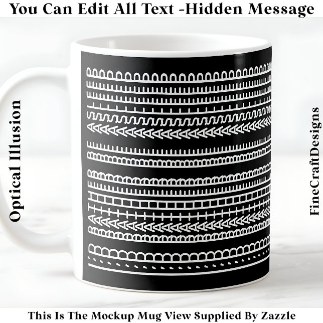 Mug Je préférerais être endormi Message caché 086W Nou (Créateur téléchargé)