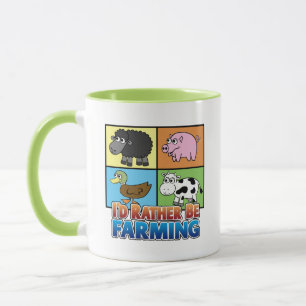 Mug Je préférerais être fermier ! - canard de vache à