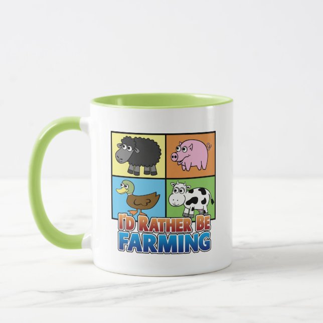 Mug Je préférerais être fermier ! - canard de vache à  (Gauche)