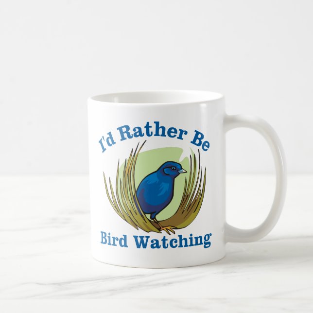 Mug Je Préférerais Être observation d'oiseaux (Droite)