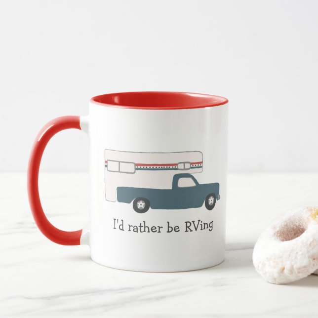 Mug Je préférerais être RVing Vintage Camper CUSTOM RV (Avec donut)