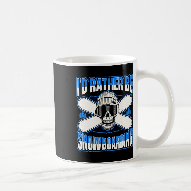 Mug Je Préférerais Être Snowboard Skull Snowboarder Pe (Droite)