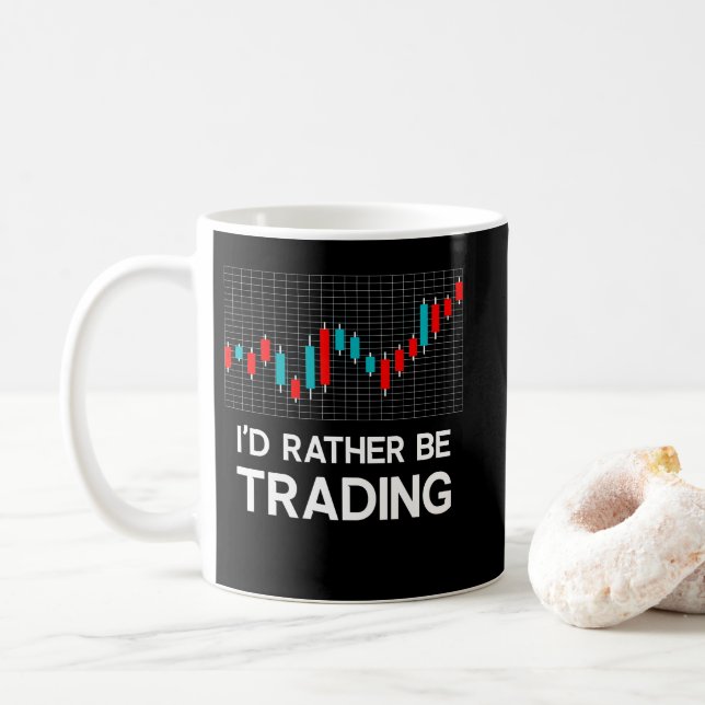 Mug Je préférerais être Trading Stock Market Trading G (Avec donut)